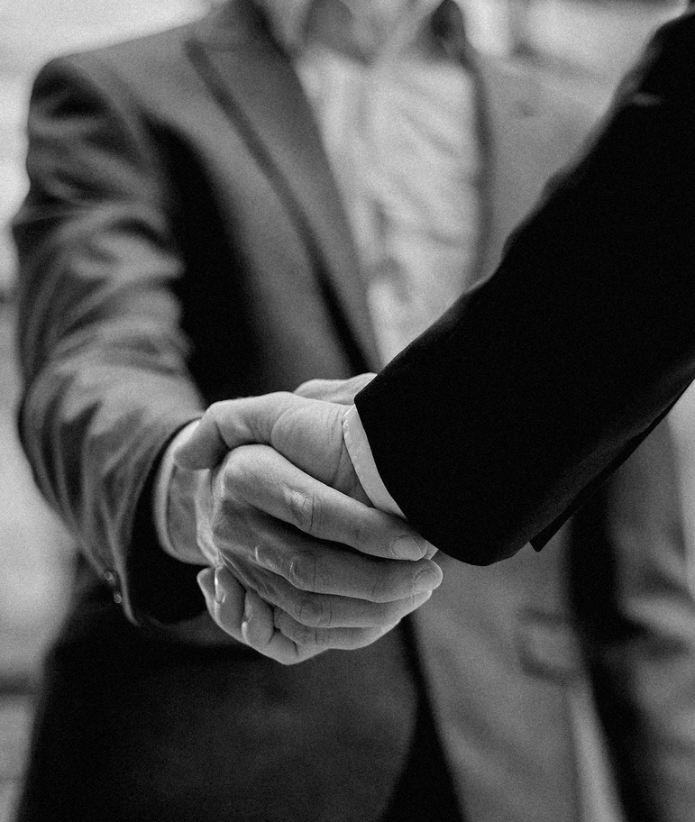 Two professionals shaking hands